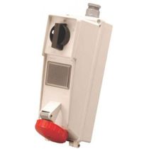 Tomada Sobrepor Fêmea 4 Polos 16A 460V Vermelho Com Bloqueio Mecânico IP67 Com Tampa SS40011B Steck