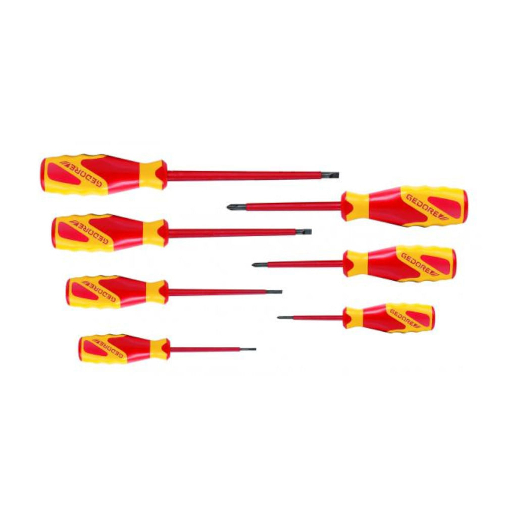 Chave Jogo Fenda/Philips 7 Peças Amarelo E Vermelho 1000V 2,5-5Mm