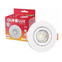 Luminária Led Spot Redonda Branca Bivolt 3W 05610A Ourolux