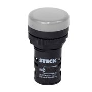 Sinaleiro Frontal Redondo Metal Branco 30mm SLLML5 Steck