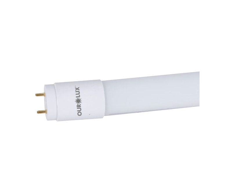 Lâmpada LED T8 Tubular G13 60cm 4000K Luz Branca Quente Bivolt 9W Superled Tube Ourolux
