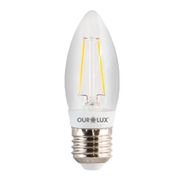 Lâmpada LED Vela E27 2700K Luz Amarela Bivolt 3W Fosca 20206 Ourolux