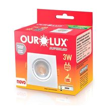 Luminária LED Comercial Spot Quadrada Embutir Branco 3000k 3W 5613 Ourolux
