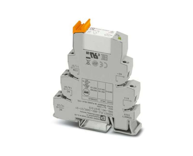 Relé Interface 24Vcc 6A Led Amarelo 2 Reversíveis Com Base
