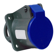 Tomada Industrial Não Metálica Embutir Fêmea 2 Polos + Terra 32A 220 240V Azul S3246 Steck