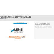 Fusivel Cartucho Ret 250V 100Ma C9050716000 Weidmuller Conexel