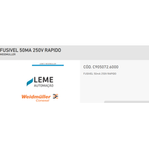 Fusivel Cartucho Rap 250V 50Ma C9050726000 Weidmuller Conexel
