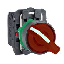 Comutador Iluminado Knob Ct 2 Posições Vermelho 22mm 1NA+1NF XB5AK124M5 Schneider