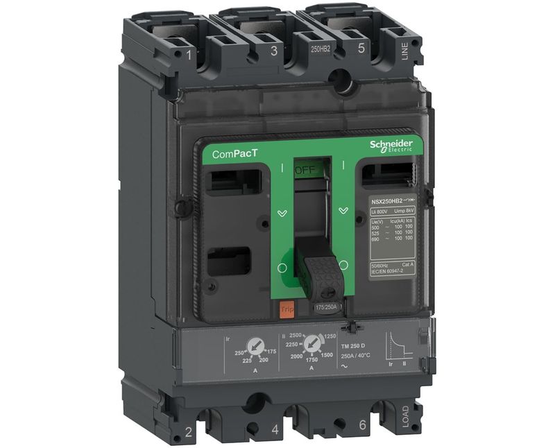 Disjuntor Nsx250N Tm250D Tripolar C25N3TM250 Schneider - Dimensional