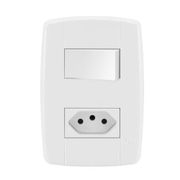 Conjunto 1 Interruptor Simples 10A e 1 Tomada 20A 250V 87201 Ilumi