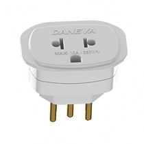 Plugue Adaptador Branco Bipolar + Neutro NBR 10A DN1661 Daneva