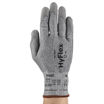 Luva Proteção Corte Tricotado Fio Sintetico Cinza Poliuretano HYFLEX 11 727 Tamanho 9 Ansell