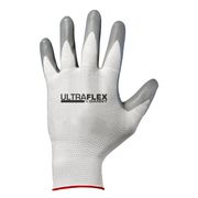 Luva Seg Prot Mec Term Cortes Abrasão Tric Nylon Branca Cinza Banho Nitrilico T= M 1 Par Ultraflex DA12600 Danny CA 8084