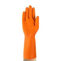 Luva Proteção Quimica Latex Laranja 33Cm Orange Heavyweight 208 Tamanho 7 Ansell