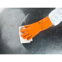 Luva Proteção Química Latex Natural Laranja Tamanho 8 Orange Heavyweight 208 CA 12869 Ansell