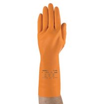 Luva Proteção Química Latex Natural Laranja Tamanho 8 Orange Heavyweight 208 CA 12869 Ansell