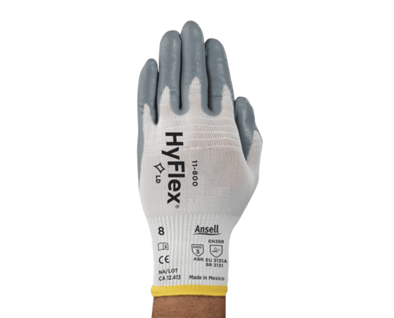 Luva Antistatica Nylon Branca/Cinza Nitrilica Hyflex 11800 Tamanho