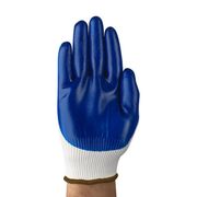 Luva Proteção Mecanica Nylon Branca/Azul Nitrilica Hyflex 11900 Tamanho 7/P Ansell