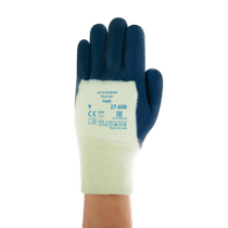 Luva Proteção Mecânica Nitrílica Branca/Azul Antiderrapante Hycron 27 600 Tamanho 9 CA 12416 Ansell