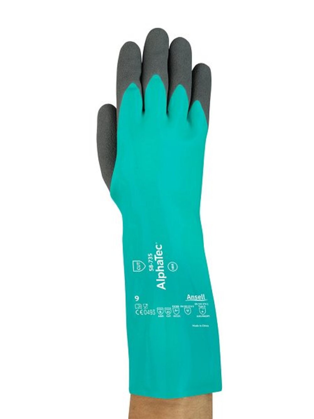 Luva Nitrílica Verde 35cm Alphatec 58735 Tamanho 8 Ansell