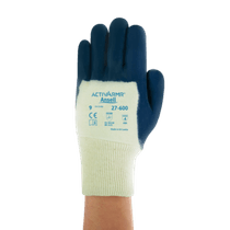 Luva Proteção Mecânica Nitrílica Branca/Azul Antiderrapante Hycron 27 600 Tamanho 10 CA 12416 Ansell