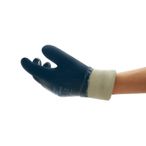 Luva Proteção Mecânica Algodão Com Banho Nitrílico Azul Hycron 27602 Tamanho 8/M Ansell
