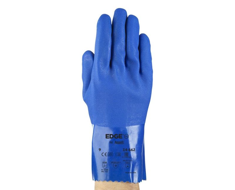 Luva Proteção Química Pvc Azul Anti Derrapante 260 Mm Superflex