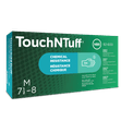 Luva Procedimento Nitrílica Verde Embalagem com 100 luvas TOUCH N TUFF PF92600 Tamanho P Ansell - Dimensional | Embalagem do produto