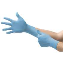 Luva Alimenticia Nitrilica Azul Anti Derrapante Com Pó 240 mm TNT BLUE 92 575 Tamanho M CA 12372 Ansell