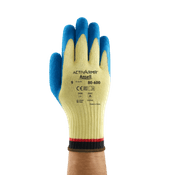 Luva Proteção Corte Aramida com Latex Azul/Amarela 80600 Tamanho 8 Ansell