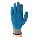 Luva Proteção Mecânica Latex Natural Azul/Cinza Anti Derrapante Power Flex 80 100 Tamanho 10 CA 12509 Ansell -Dimensional | Demonstração do produto em uso