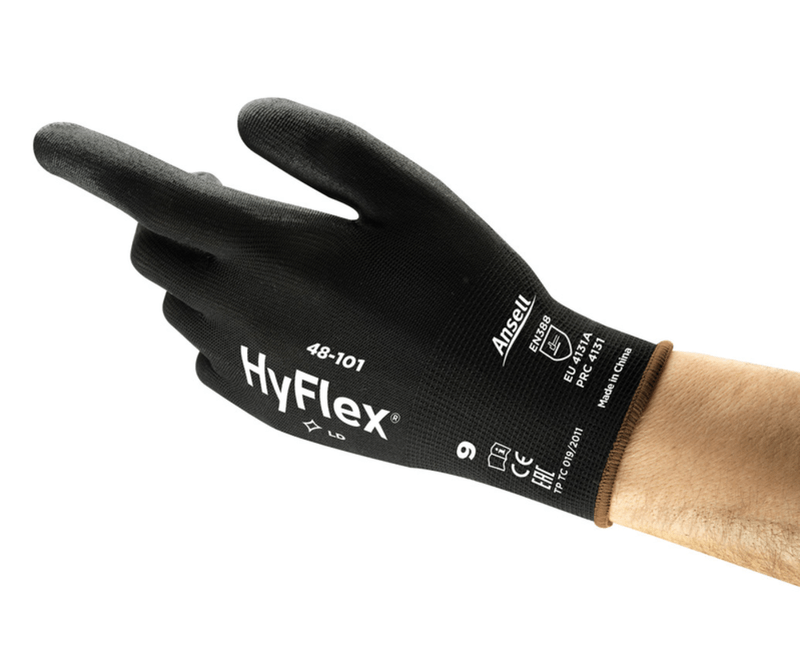 Luva Multitato Nylon Preta Poliuretano Sensilite 48101 Tamanho 10
