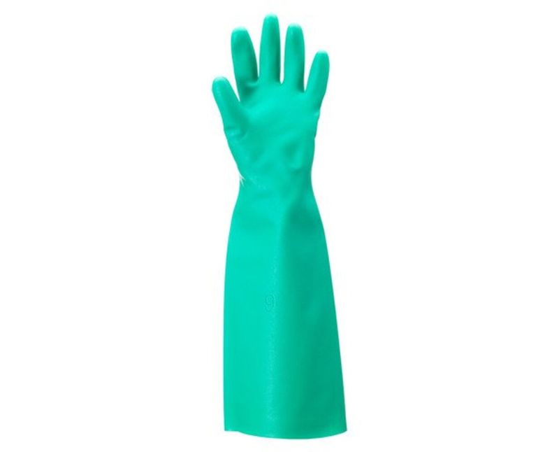 Luva Proteção Quimica Nitrilica Verde 33Cm Solvex 37175 Tamanho 9