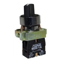Comutador Knob 2 Posições Preto 22Mm 90G 1NA M20SCR2B1A Metaltex