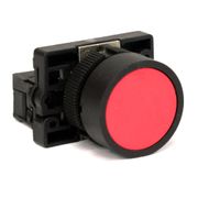 Botão Redondo Faceado Vermelho 22Mm 1NA Impulso P20AFRR1A Metaltex