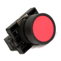 Botão Redondo Faceado Vermelho 22Mm 1NA Impulso P20AFRR1A Metaltex