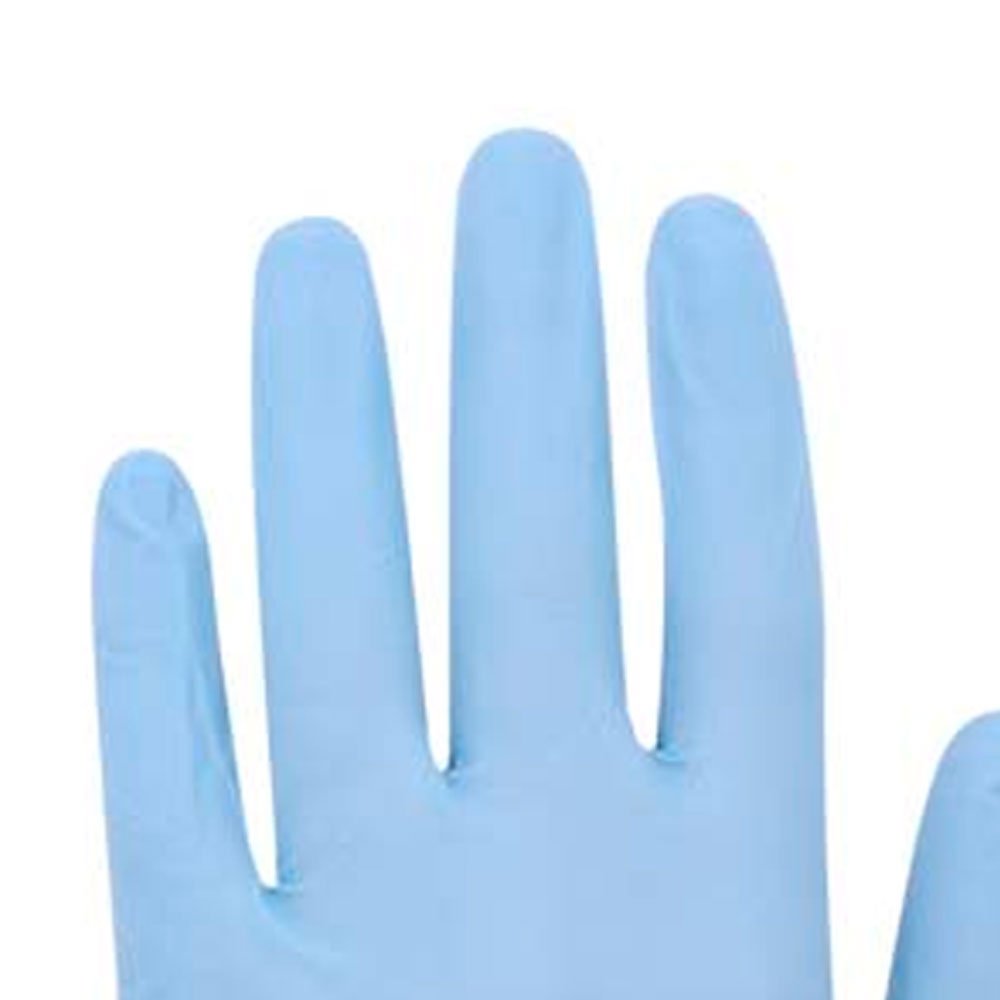 Luva Descartável Nitrilica Azul Com 100 Unidades