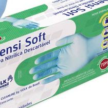 Luva Descartável Nitrílica Azul Com 100 Unidades Sensivolksoft 106004302 Tamanho 7 Volk