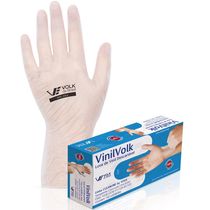 Luva Descartavel Vinil Transparente com Pó com 100 108107811 Tamanho 9/G Volk