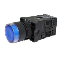 Botão Iluminado Redondo Azul 22Mm 24V 1NA+1NF P20IGRBL71C Metaltex
