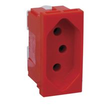 Módulo Tomada Canaleta Vermelho Bipolar + Terra 10A 250V DX9913110 Dutotec