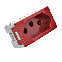 Módulo Tomada Canaleta Vermelho Bipolar + Terra 10A 250V DX9913110 Dutotec