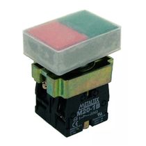 Botão Retangular Verde/Vermelho 22Mm 1NA+1NF IMP M20APL1C Metaltex