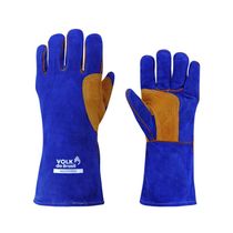 Luva Solda Raspa Azul/Laranja 33Cm Weld Premium 107502131 Tamanho GG Volk