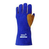 Luva Solda Raspa Azul/Laranja 33Cm Weld Premium 107502131 Tamanho GG Volk