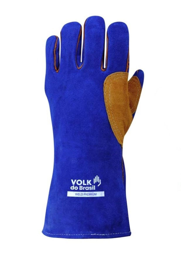 Luva Solda Raspa Azul/Laranja 33Cm Weld Premium 107502131 Tamanho GG ...