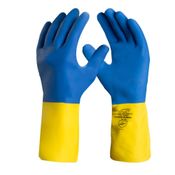 Luva Látex/Neoprene Azul/Amarela Anti Derrapante Neolátex DA224D Tamanho 7/P CA 5774 Danny