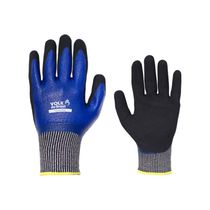 Luva Proteção Química Fibra Vidro Cinza/Preta/Azul Nitrílica Cut Oil Full Tamanho 7/P CA 36848 Volk