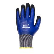 Luva Proteção Química Fibra Vidro Cinza/Preta/Azul Nitrílica Cut Oil Full Tamanho 9/G CA 36848 Volk