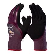 Luva Proteção Mecânica Nylon com Banho Nitrílico Roxa/Preta Anti Derrapante Maxidry DA13200 Tamanho 8/M DVS